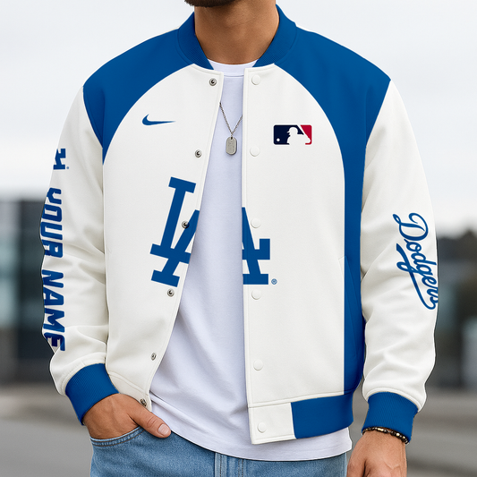 LIMITED EDITION - NEW CUSTOMIZED MLB02 LAD LA DODGERS BASEBALL JACKET, SATIN VARSITY JACKET