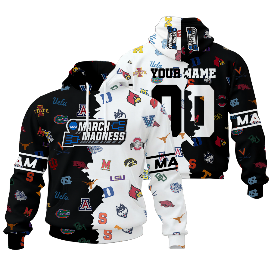 LIMITED EDITION - NEW CUSTOMIZED NCAA MAM32 MAM ALL TEAMS UNISEX HOODIE & ZIP HOODIE
