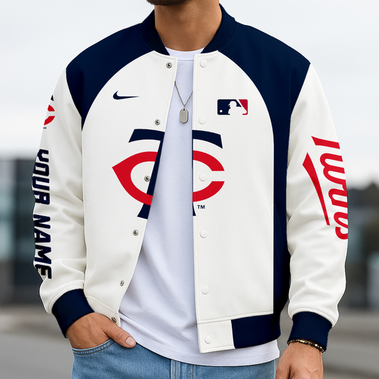 LIMITED EDITION - NEW CUSTOMIZED MLB22 MTS MN TWINS BASEBALL JACKET, SATIN VARSITY JACKET