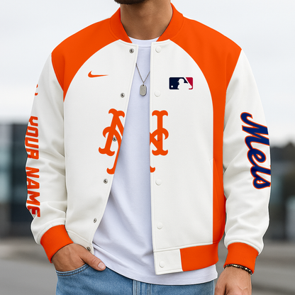 LIMITED EDITION - NEW CUSTOMIZED MLB17 NYM NY METS BASEBALL JACKET, SATIN VARSITY JACKET