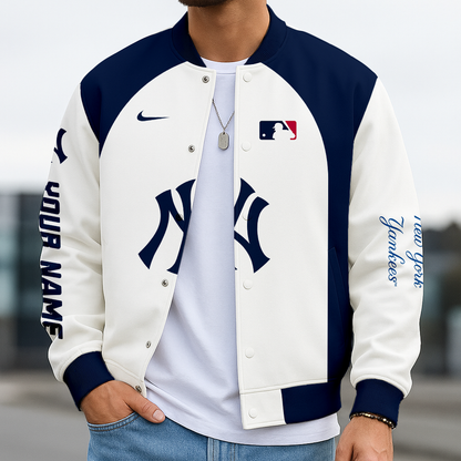 LIMITED EDITION - NEW CUSTOMIZED MLB01 NYY NY YANKEES BASEBALL JACKET, SATIN VARSITY JACKET