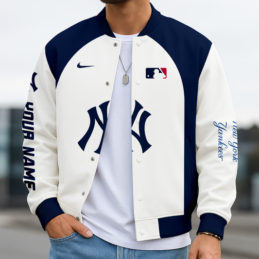 LIMITED EDITION - NEW CUSTOMIZED MLB01 NYY NY YANKEES BASEBALL JACKET, SATIN VARSITY JACKET