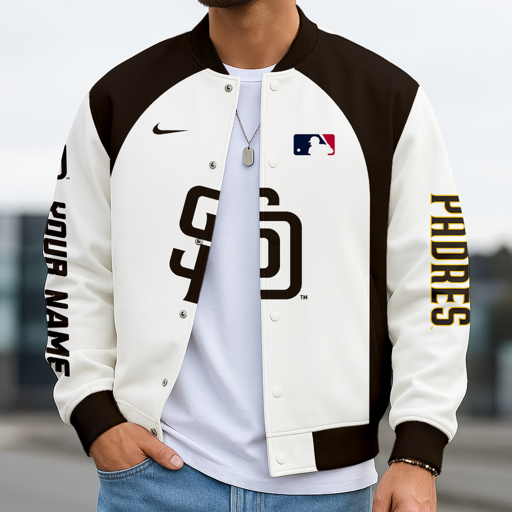 LIMITED EDITION - NEW CUSTOMIZED MLB18 SDP SD PADRES BASEBALL JACKET, SATIN VARSITY JACKET