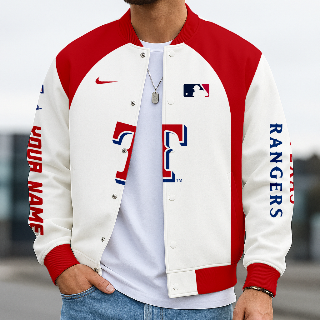 LIMITED EDITION - NEW CUSTOMIZED MLB08 TRS TX RANGERS BASEBALL JACKET, SATIN VARSITY JACKET